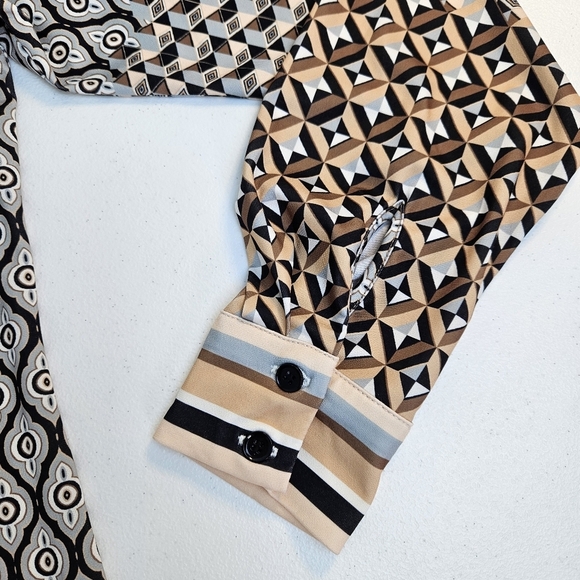 Hale Bob Long Sleeve Button Down Contemporary Luxury Top XS - Picture 8 of 10